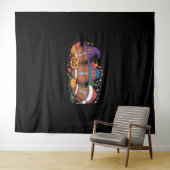 サッカーおもしろいハロウィンサンクスギビングクリスマス不気味 タペストリー (インサイチュ(横))