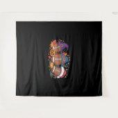 サッカーおもしろいハロウィンサンクスギビングクリスマス不気味 タペストリー (正面(横))