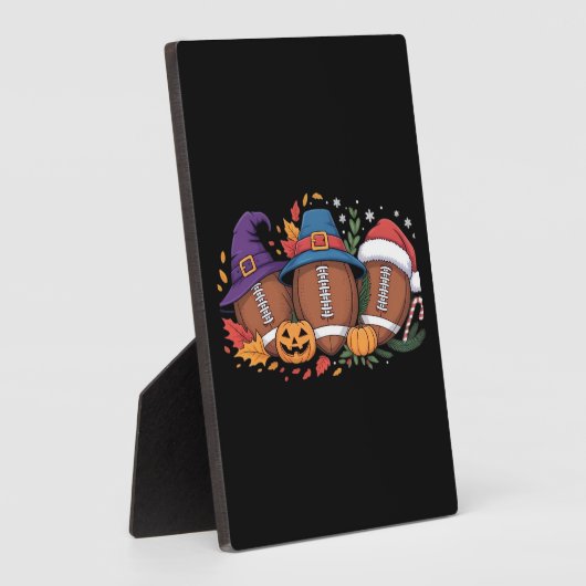 サッカーおもしろいハロウィンサンクスギビングクリスマス不気味 フォトプラーク (側面)