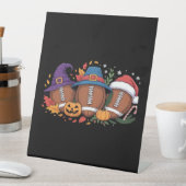 サッカーおもしろいハロウィンサンクスギビングクリスマス不気味 台座サイン (インサイチュ)