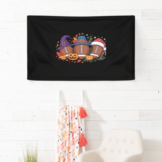 サッカーおもしろいハロウィンサンクスギビングクリスマス不気味 横断幕 (インサイチュ)
