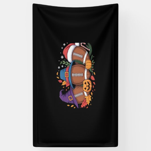 サッカーおもしろいハロウィンサンクスギビングクリスマス不気味 横断幕 (縦)