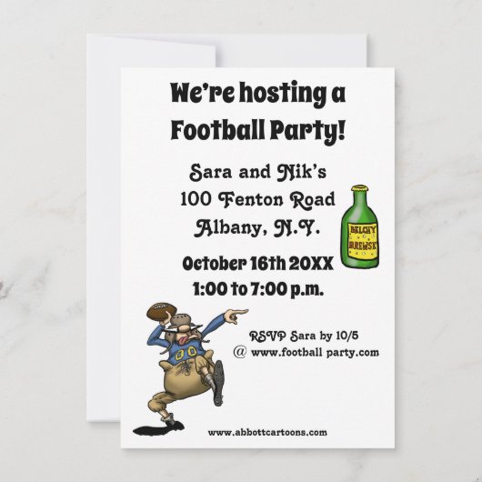 サッカーおもしろいパーティの招待状 招待状 (裏面)