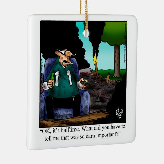 サッカーおもしろいファンのユーモア セラミックオーナメント (右)