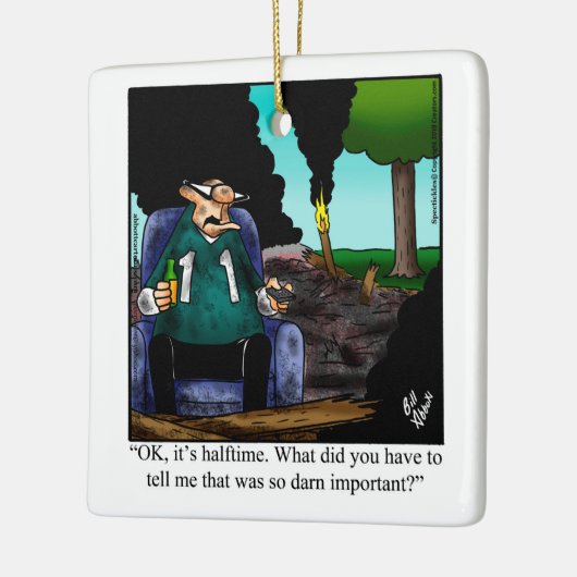 サッカーおもしろいファンのユーモア セラミックオーナメント (左)