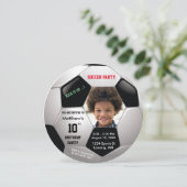 サッカーおもしろいフォト誕生日エピックパーティの招待状 招待状 (スタンド正面)