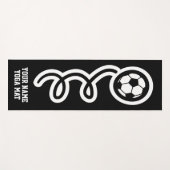 サッカーおもしろいボールスポーツパーソナライズされた名前をカスタムする ヨガマット (正面(横))