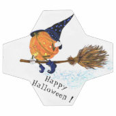 サッカーおもしろいボールハロウィンウィッチカボチャ飛んでいる サッカーボール (フラット)