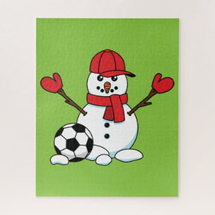 サッカーおもしろいボール付き雪だるま ジグソーパズル