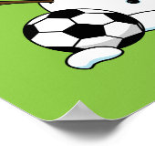 サッカーおもしろいボール付き雪だるま ポスター (角)