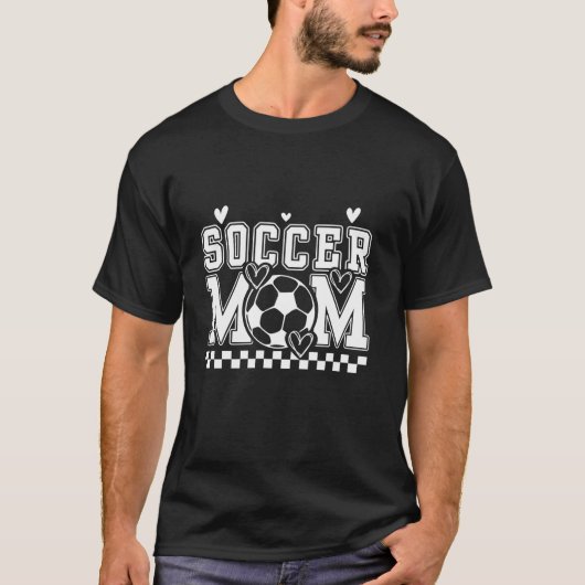 サッカーおもしろいママ家族マッチングチーム選手Mothe Tシャツ (正面)