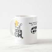 サッカーおもしろいママ母の日誕生日パーソナライズされた コーヒーマグカップ (正面左)