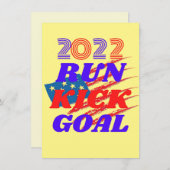 サッカーおもしろいミーム走キックゴールTシャツ 招待状 (正面/裏面)