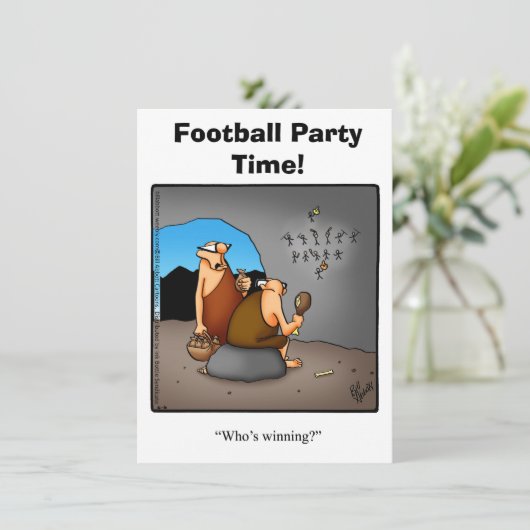 サッカーおもしろいユーモアパーティの招待状 招待状 (スタンド正面)