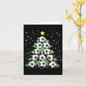 サッカーおもしろい選手のクリスマスがサッカーTのクリスマスを点灯 カード (黄色い花)