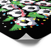 サッカーおもしろい選手のクリスマスがサッカーTのクリスマスを点灯 ポスター (角)