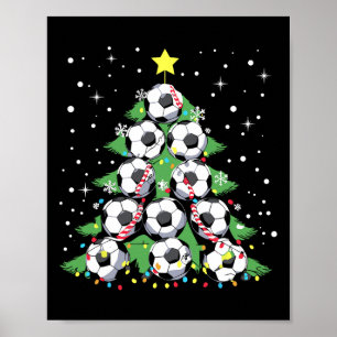 サッカーおもしろい選手のクリスマスがサッカーTのクリスマスを点灯 ポスター