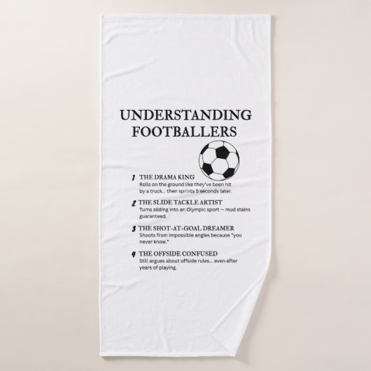 サッカーおもしろい選手のユーモア バスタオル (バスタオル)