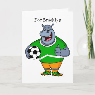 サッカーおもしろい選手の漫画イラストレーション カード