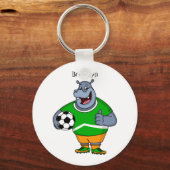 サッカーおもしろい選手の漫画イラストレーション キーホルダー (正面)