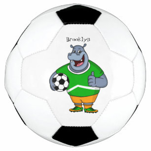 サッカーおもしろい選手の漫画イラストレーション サッカーボール