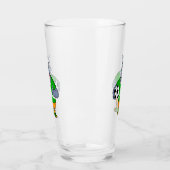 サッカーおもしろい選手の漫画イラストレーション タンブラーグラス (左)