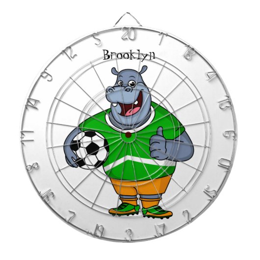 サッカーおもしろい選手の漫画イラストレーション ダーツボード (正面)