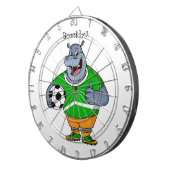 サッカーおもしろい選手の漫画イラストレーション ダーツボード (正面右)