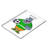 サッカーおもしろい選手の漫画イラストレーション ノートブック (左側)