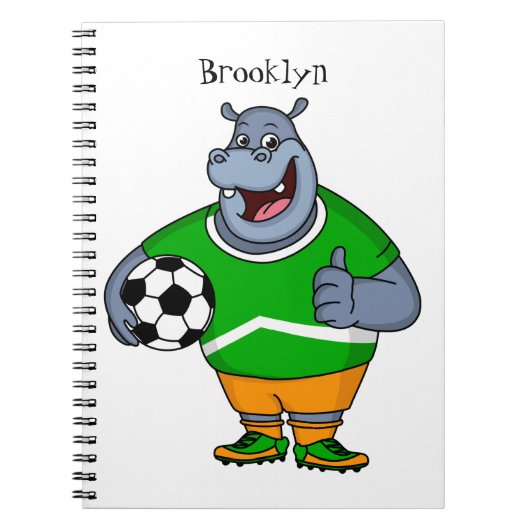 サッカーおもしろい選手の漫画イラストレーション ノートブック (正面)
