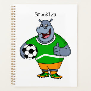 サッカーおもしろい選手の漫画イラストレーション プランナー手帳