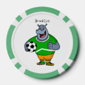 サッカーおもしろい選手の漫画イラストレーション ポーカーチップ (裏面)