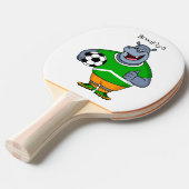 サッカーおもしろい選手の漫画イラストレーション 卓球ラケット (正面アングル)