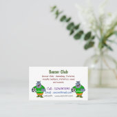 サッカーおもしろい選手の漫画イラストレーション 名刺 (スタンド正面)