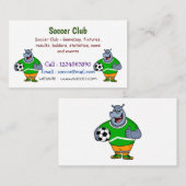 サッカーおもしろい選手の漫画イラストレーション 名刺 (正面/裏面)