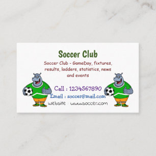 サッカーおもしろい選手の漫画イラストレーション 名刺