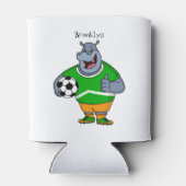 サッカーおもしろい選手の漫画イラストレーション 缶クーラー (裏面)