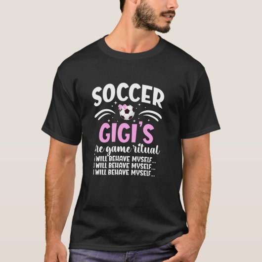 サッカーおもしろい選手ギギのサッカーGigi Tシャツ (正面)
