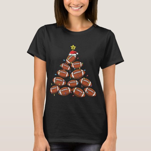 サッカーおもしろい選手チームのクリスマスツリー Tシャツ (正面)
