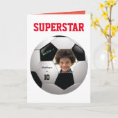 サッカーおもしろい⚽フォト誕生日エピックパーティー カード (黄色い花)