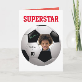 サッカーおもしろい⚽フォト誕生日エピックパーティー カード