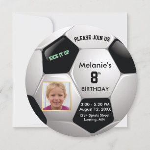 サッカーおもしろい⚽フォト誕生日エピックパーティー 招待状