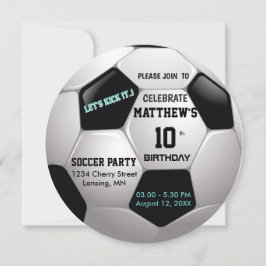 サッカーおもしろい⚽誕生日叙事詩パーティー 招待状