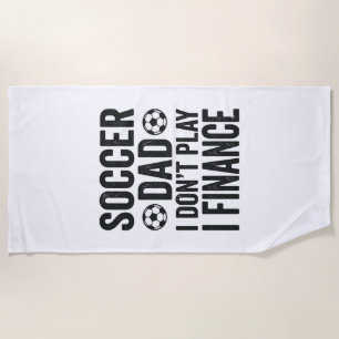 サッカーおやじ 私はプレーしない 私は財政を担当 ヴィンテージTシャツ_ ビーチタオル