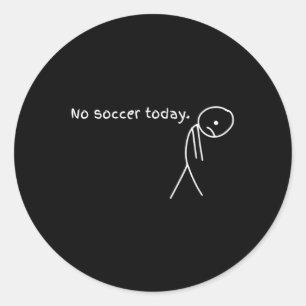 サッカーお休みおもしろデザイン ラウンドシール