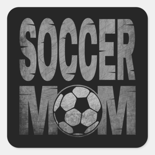 サッカーお母さん スクエアシール (正面)
