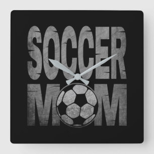 サッカーお母さん  スクエア壁時計