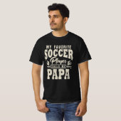 サッカーお気に入りの選手から電話がかかってきたパパ Tシャツ (正面フル)