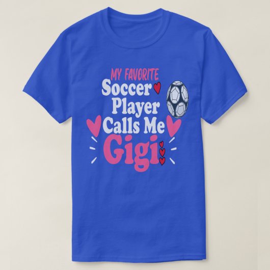 サッカーお気に入りの選手がギギおばあちゃんと呼ぶ Tシャツ (デザイン正面)