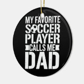 サッカーお気に入りの選手がパパと呼ぶ父の セラミックオーナメント (左)